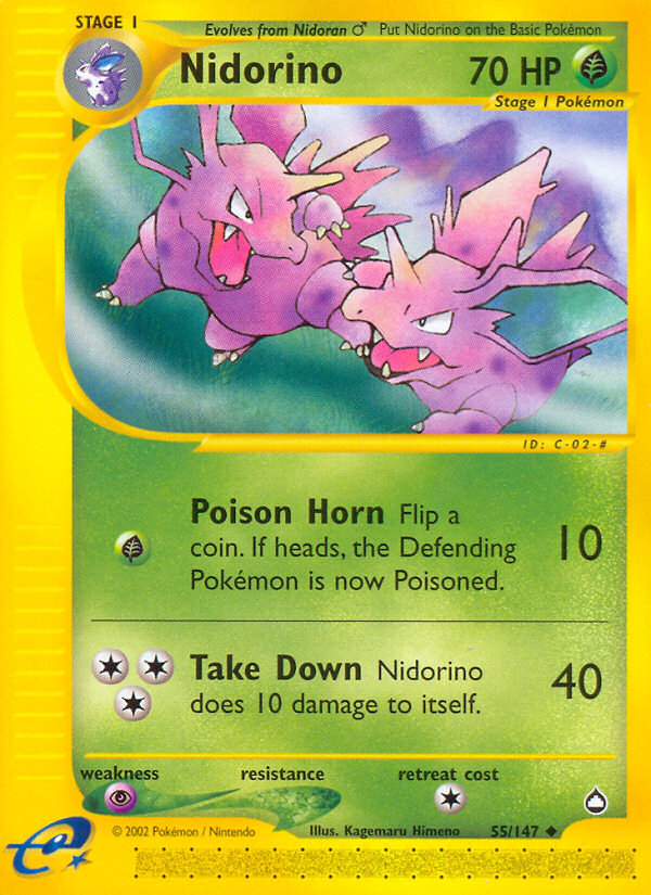 Nidorino – Aquapolis 55/147 Pokémon card