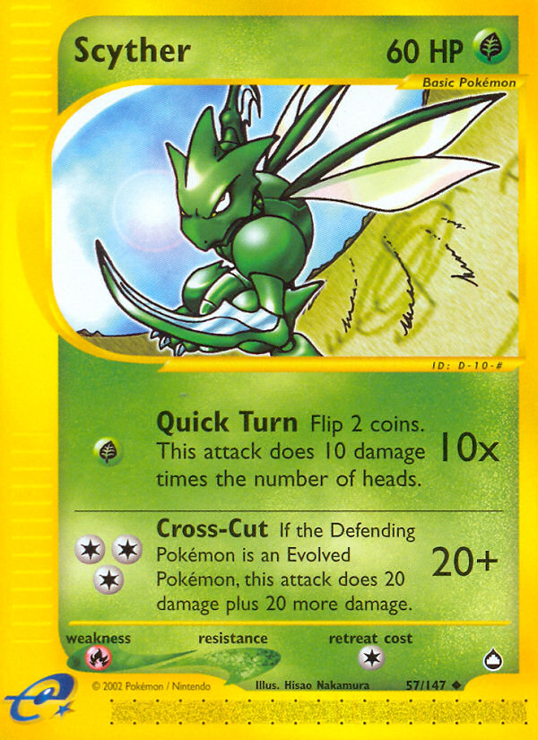 Scyther – Aquapolis 57/147 Pokémon card