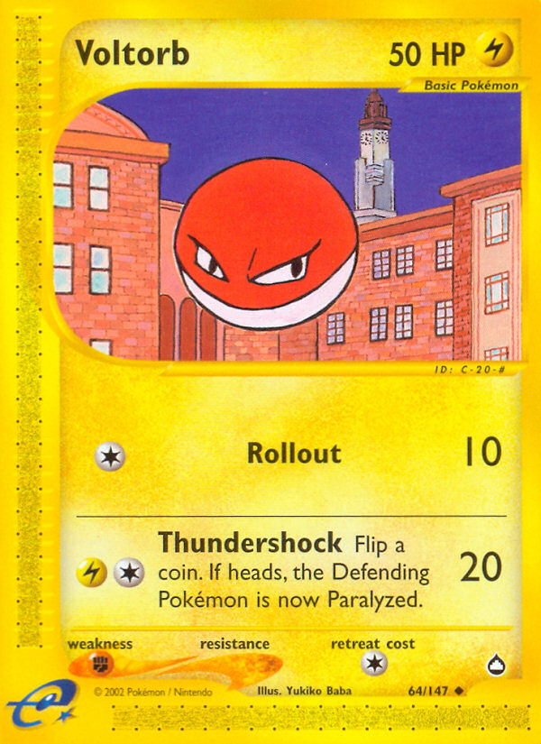 Voltorb – Aquapolis 64/147 Pokémon card