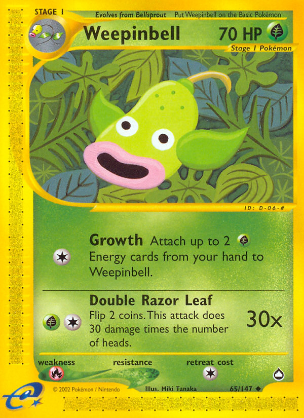Weepinbell – Aquapolis 65/147 Pokémon card