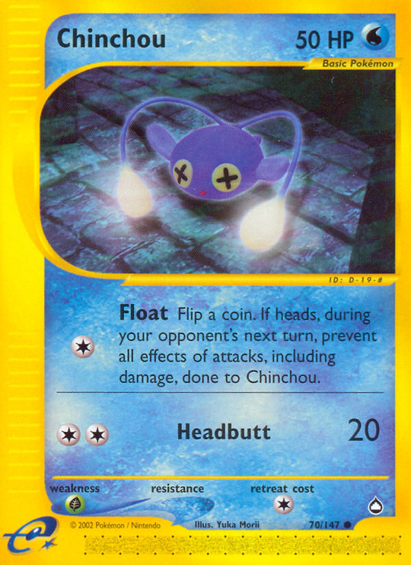 Chinchou – Aquapolis 70/147 Pokémon card