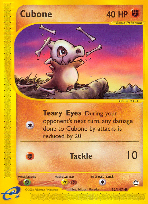 Cubone – Aquapolis 72/147 Pokémon card