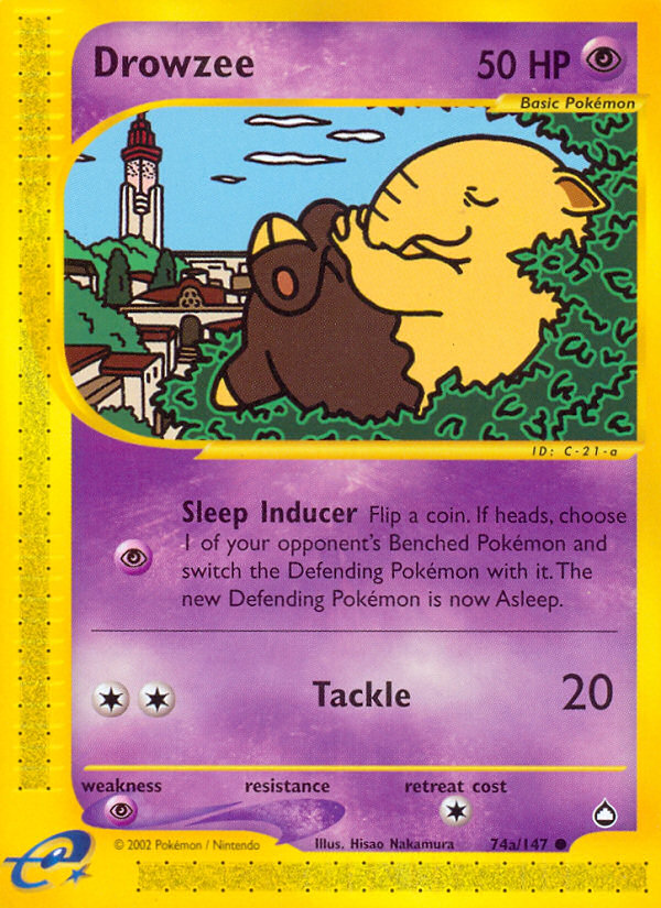 Drowzee – Aquapolis 74/147 Pokémon card