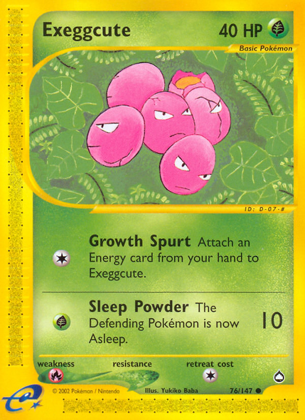 Exeggcute – Aquapolis 76/147 Pokémon card
