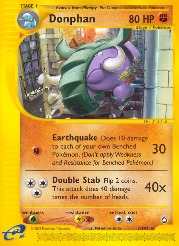 Donphan – Aquapolis 7/147 Pokémon card