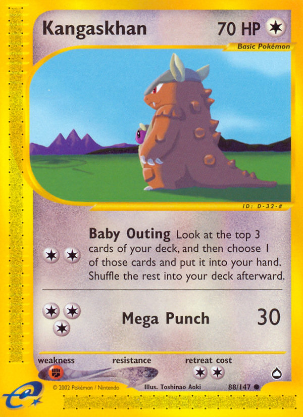 Kangaskhan – Aquapolis 88/147 Pokémon card