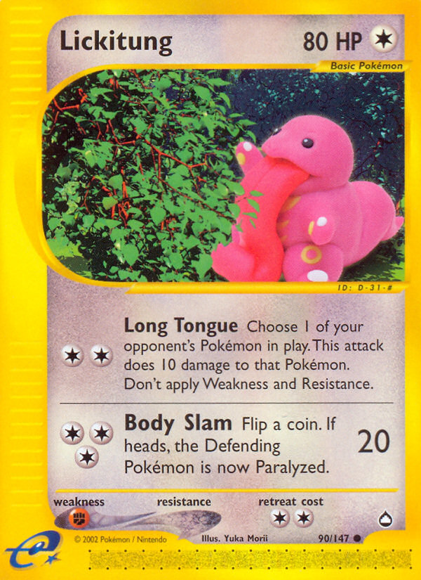 Lickitung – Aquapolis 90/147 Pokémon card