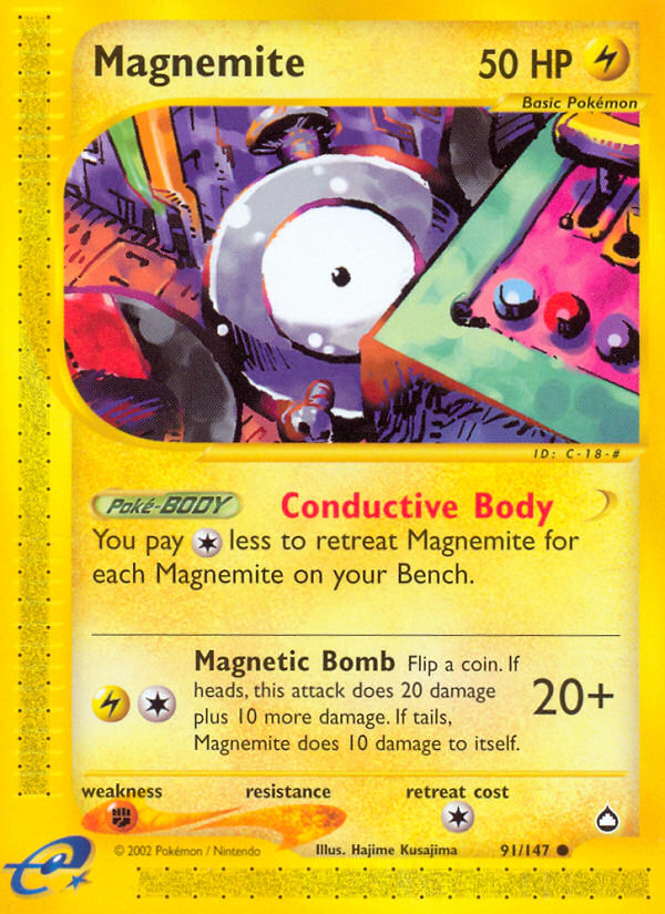 Magnemite – Aquapolis 91/147 Pokémon card