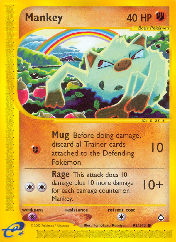 Mankey – Aquapolis 92/147 Pokémon card