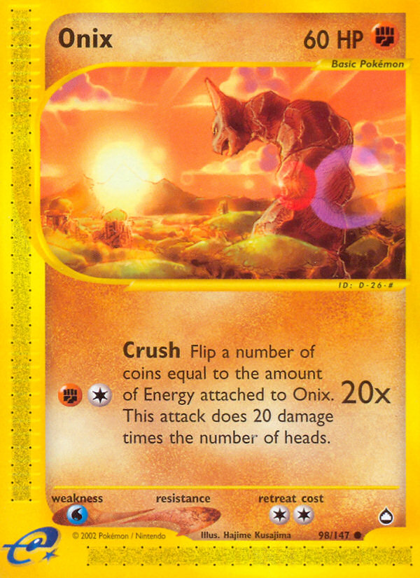 Onix – Aquapolis 98/147 Pokémon card