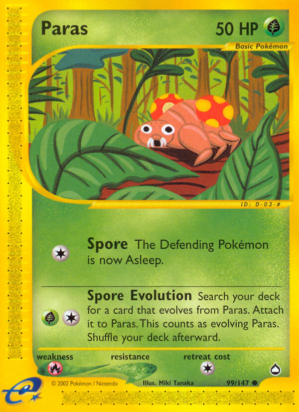 Paras – Aquapolis 99/147 Pokémon card