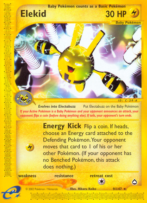 Elekid – Aquapolis 9/147 Pokémon card