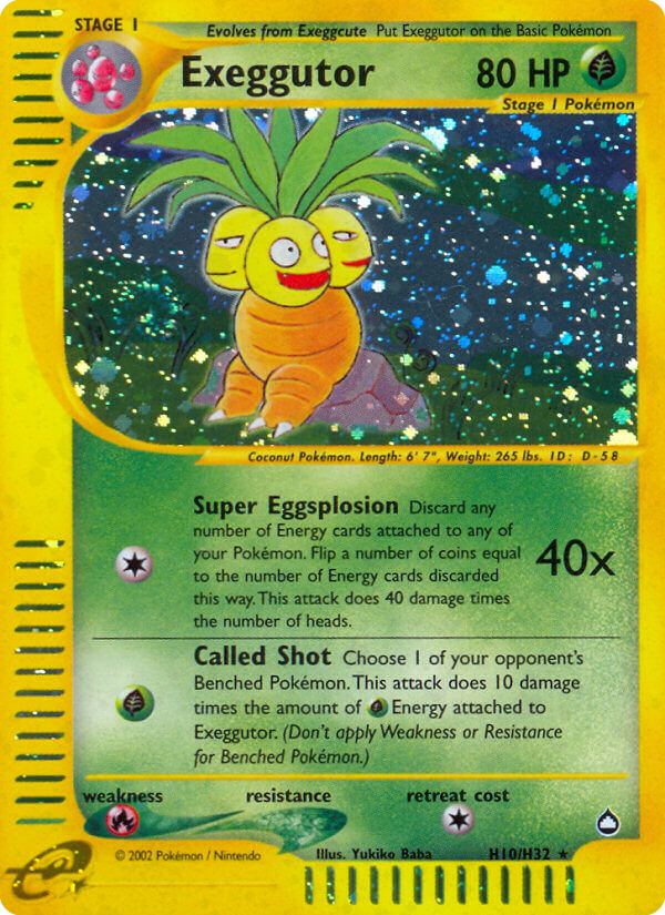 Exeggutor – Aquapolis H10/H32 Pokémon card