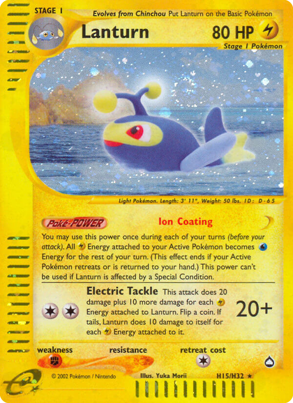 Lanturn – Aquapolis H15/H32 Pokémon card