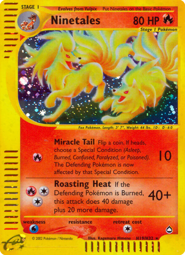 Ninetales – Aquapolis H19/H32 Pokémon card