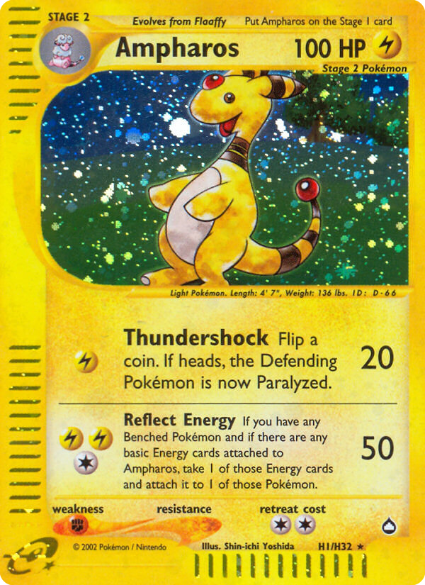 Ampharos – Aquapolis H1/H32 Pokémon card
