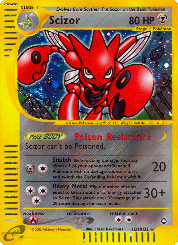 Scizor – Aquapolis H21/H32 Pokémon card