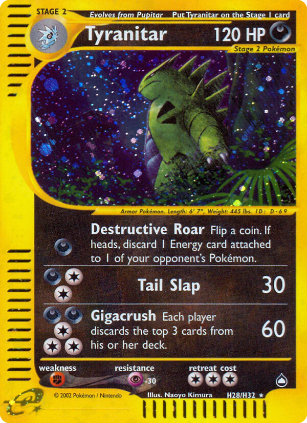 Tyranitar – Aquapolis H28/H32 Pokémon card