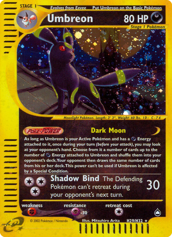 Umbreon – Aquapolis H29/H32 Pokémon card