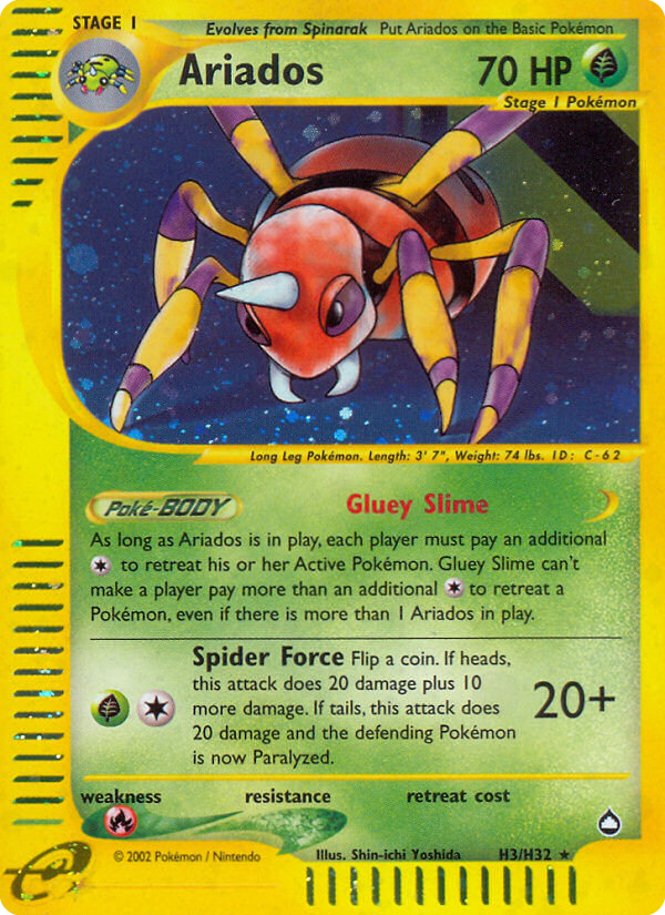 Ariados – Aquapolis H3/H32 Pokémon card