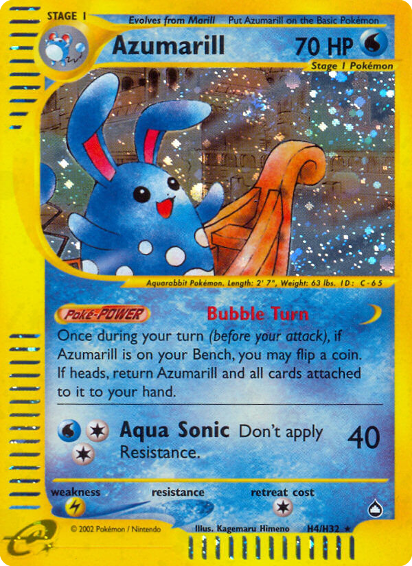 Azumarill – Aquapolis H4/H32 Pokémon card