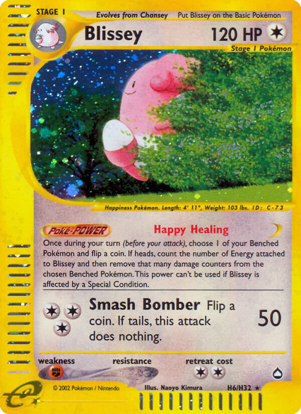Blissey – Aquapolis H6/H32 Pokémon card