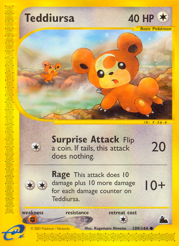 Teddiursa – Skyridge 109/144 Pokémon card