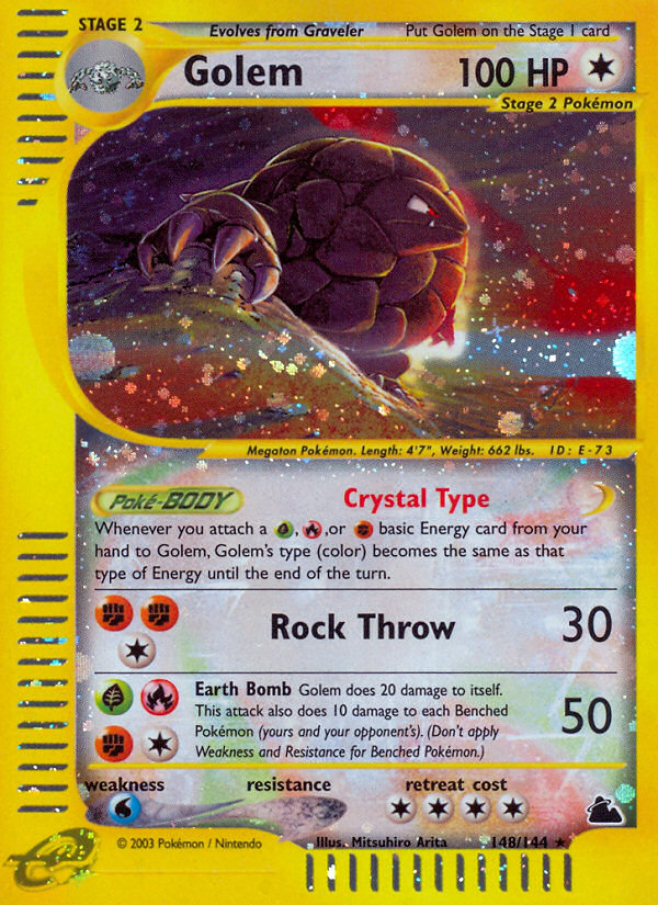 Golem – Skyridge 148/144 Pokémon card