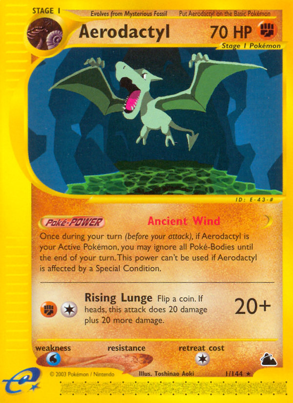 Aerodactyl – Skyridge 1/144 Pokémon card