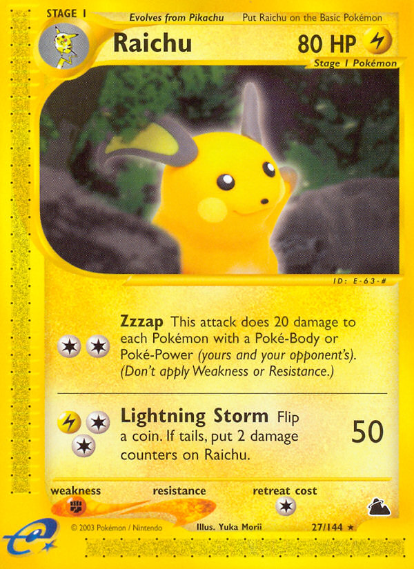 Raichu – Skyridge 27/144 Pokémon card