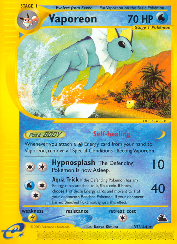 Vaporeon – Skyridge 33/144 Pokémon card
