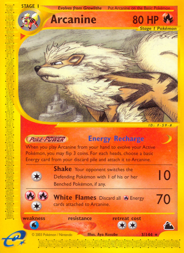 Arcanine – Skyridge 3/144 Pokémon card