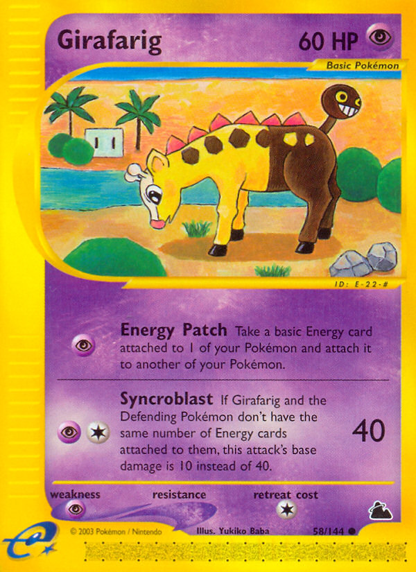 Girafarig – Skyridge 58/144 Pokémon card
