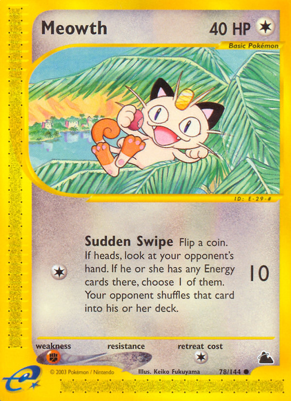 Meowth – Skyridge 78/144 Pokémon card