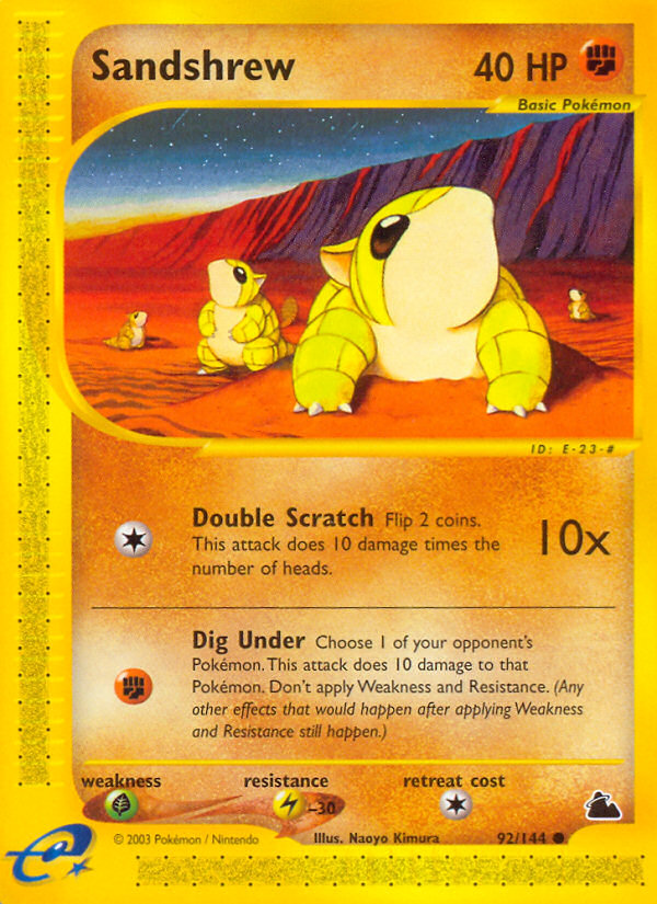 Sandshrew – Skyridge 92/144 Pokémon card