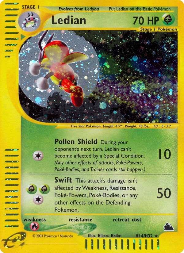 Ledian – Skyridge H14/H32 Pokémon card