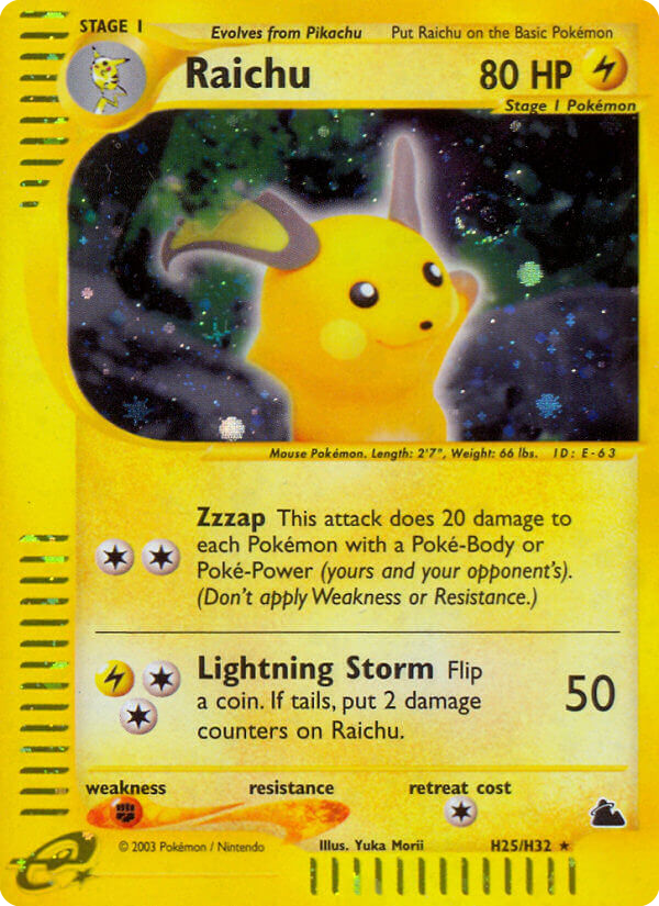 Raichu – Skyridge H25/H32 Pokémon card