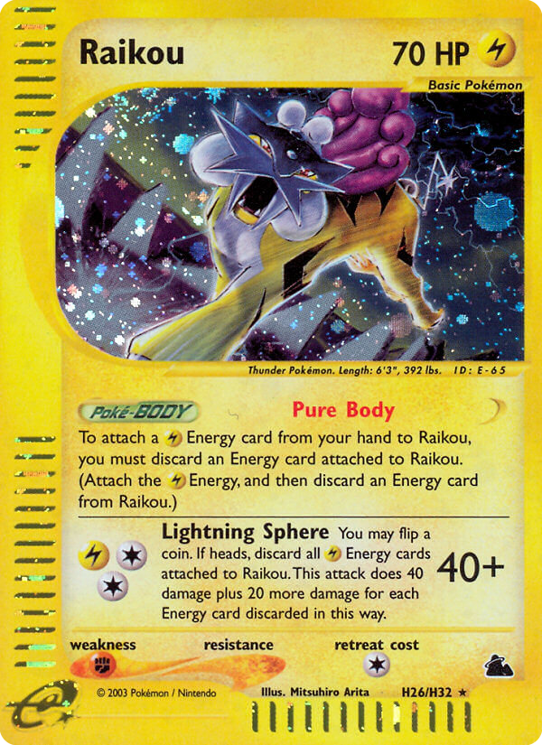 Raikou – Skyridge H26/H32 Pokémon card