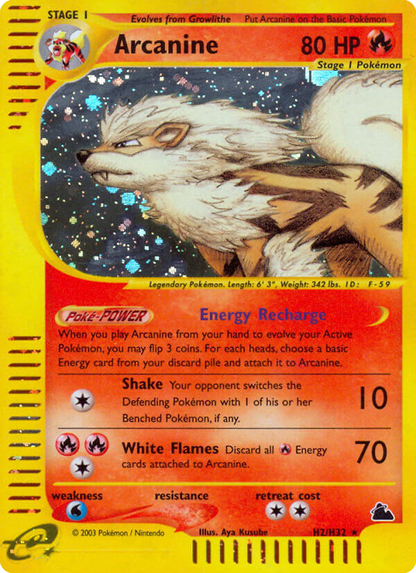 Arcanine – Skyridge H2/H32 Pokémon card