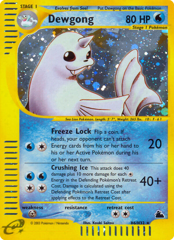 Dewgong – Skyridge H6/H32 Pokémon card