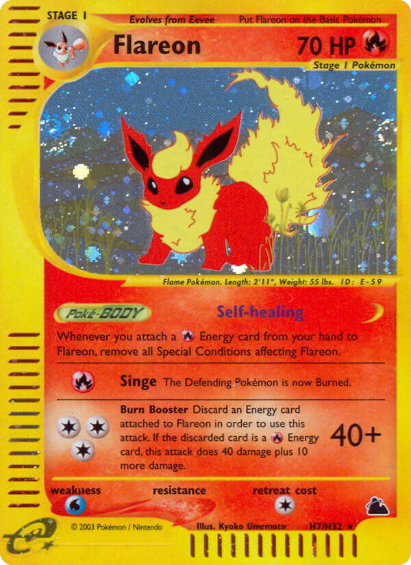 Flareon – Skyridge H7/H32 Pokémon card