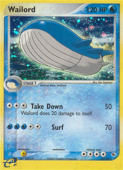 Wailord – Ruby & Sapphire 14/109 Pokémon card