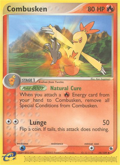 Combusken – Ruby & Sapphire 28/109 Pokémon card