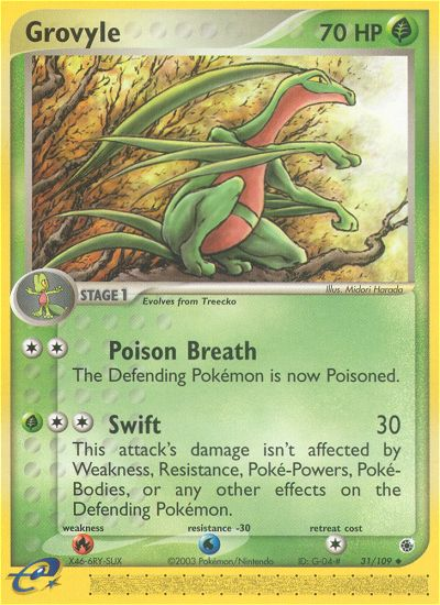 Grovyle – Ruby & Sapphire 31/109 Pokémon card