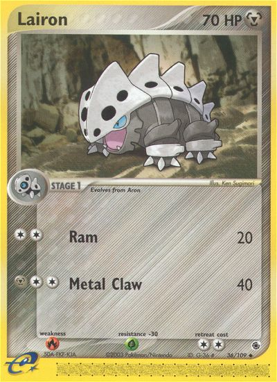 Lairon – Ruby & Sapphire 36/109 Pokémon card