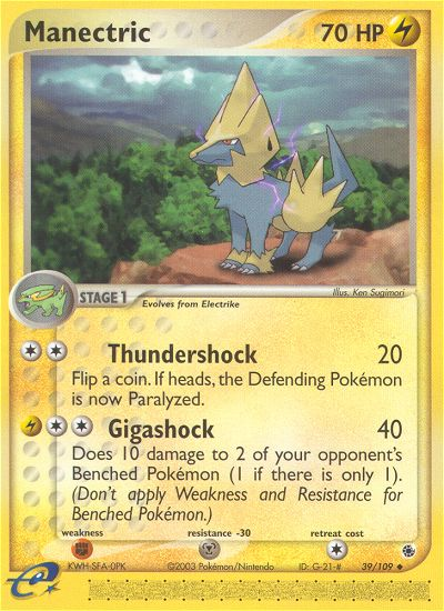 Manectric – Ruby & Sapphire 39/109 Pokémon card