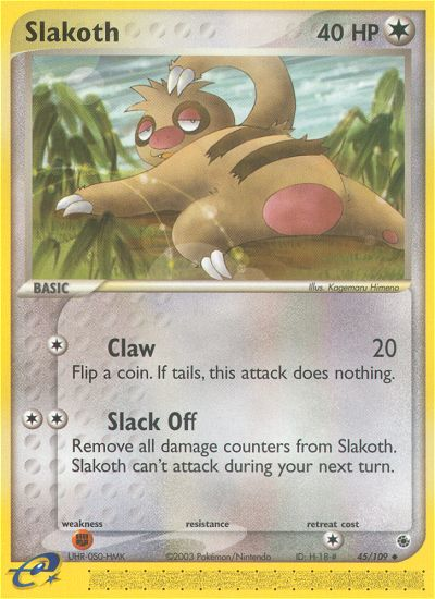 Slakoth – Ruby & Sapphire 45/109 Pokémon card