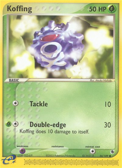 Koffing – Ruby & Sapphire 54/109 Pokémon card