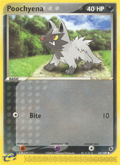 Poochyena – Ruby & Sapphire 63/109 Pokémon card