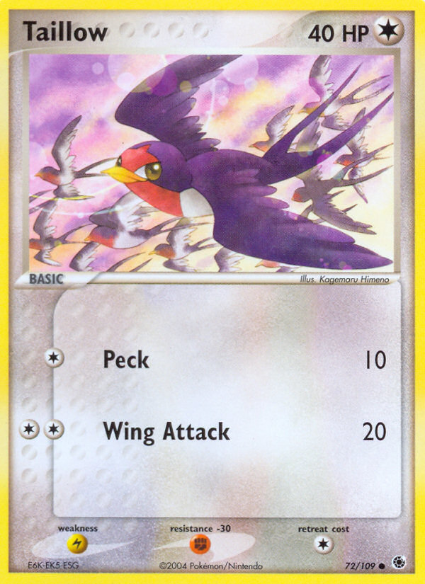 Taillow – Ruby & Sapphire 72/109 Pokémon card
